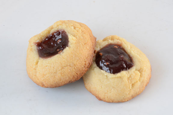 "Raspberry" Thumbprint Cookies